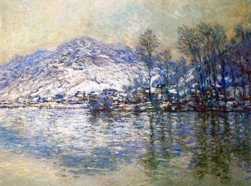 Seine, snow covered Port Ville by Claude Monet