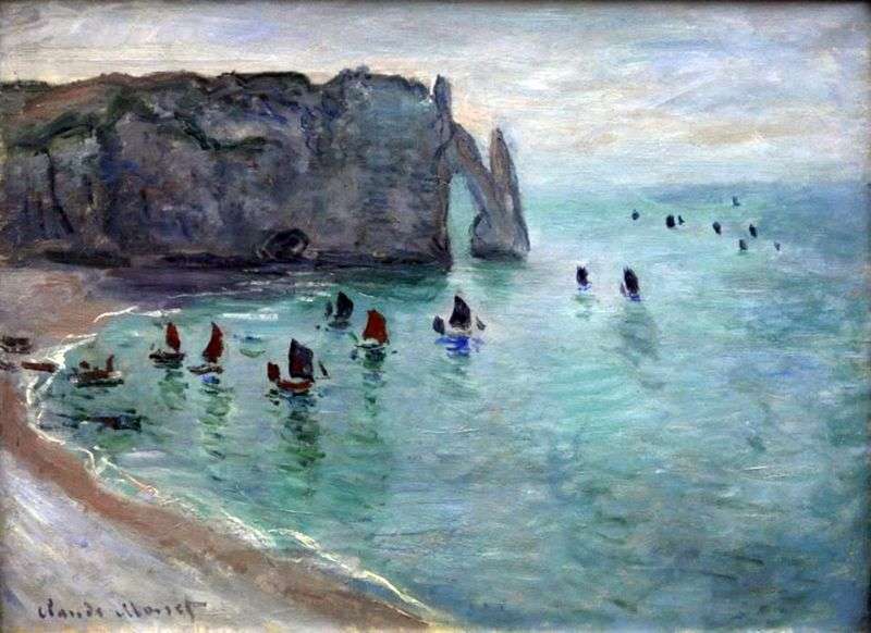 Etretat, Port DAval by Claude Monet