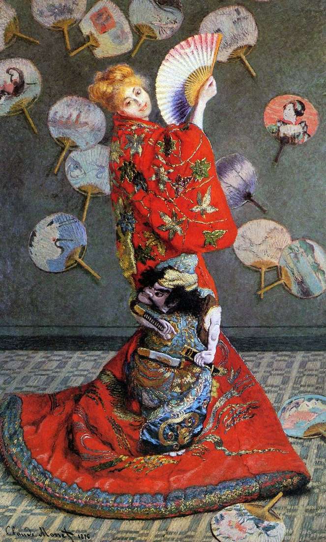 Japanese Woman (Camilla Monet in Japanese Costume) by Claude Monet