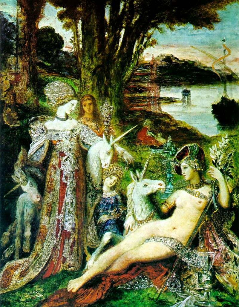 Unicorns by Gustave Moreau