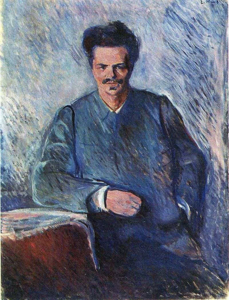 Portrait of Augustus Strindberg by Edvard Munch