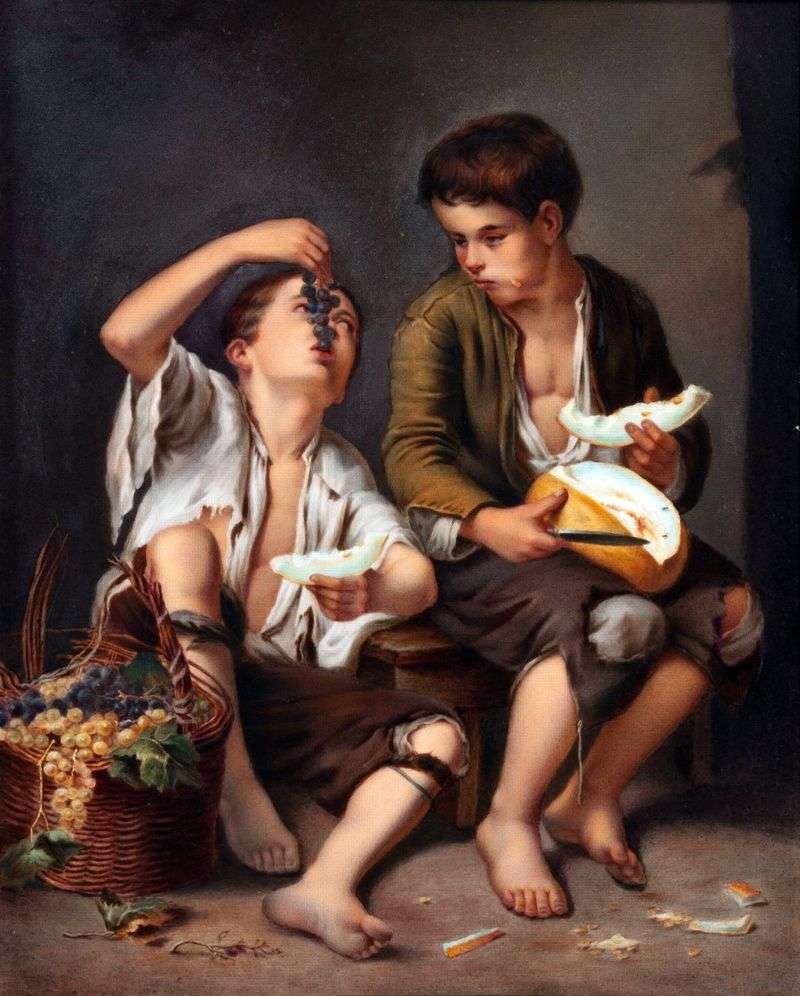 Eaters of melon and grapes by Bartolome Esteban Murillo