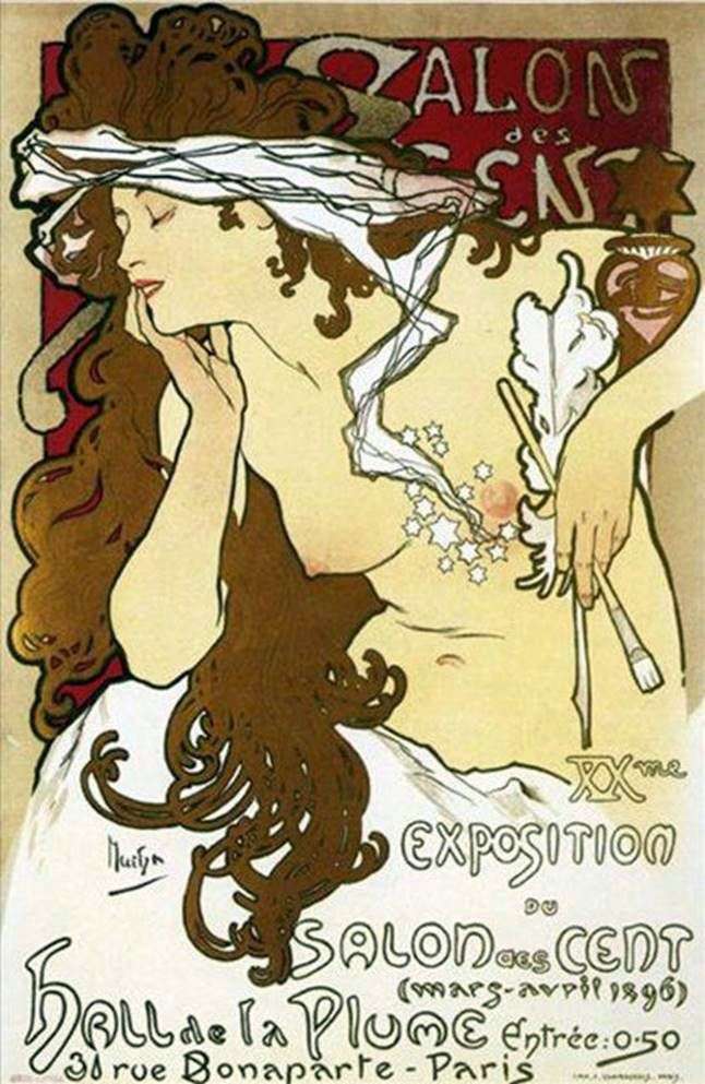 Poster XX exhibition Salon hundred by Alphonse Mucha