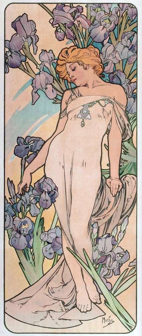 Iris by Alphonse Mucha