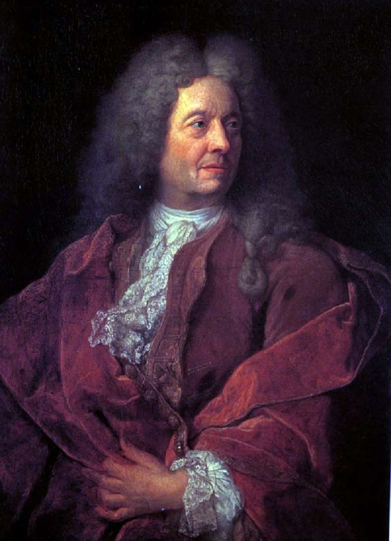Portrait of a man in red by French master of the early 18th century
