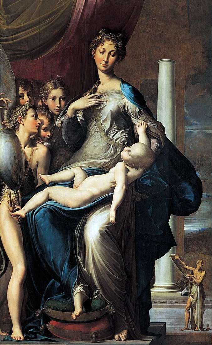 Madonna and Child, Angels and St. Jerome by Francesco Parmigianino