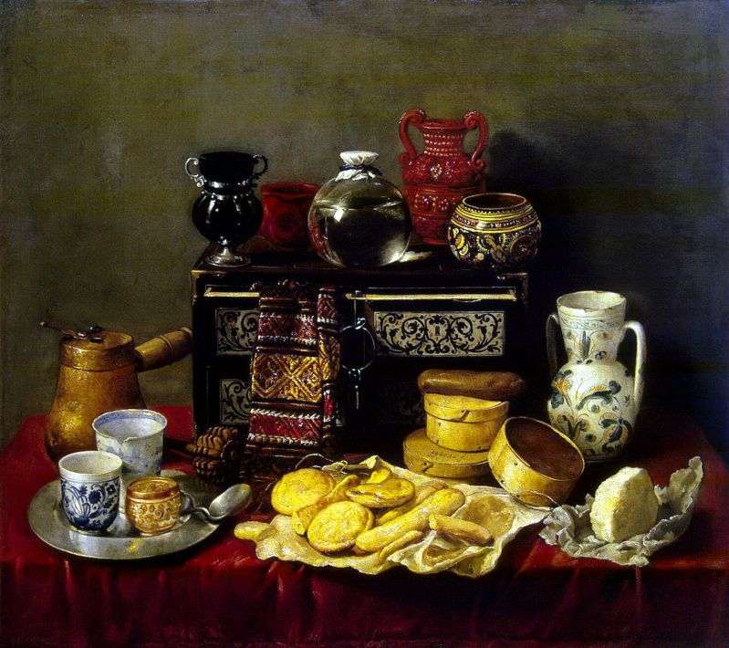 Still life with a set by Antonio Pereda