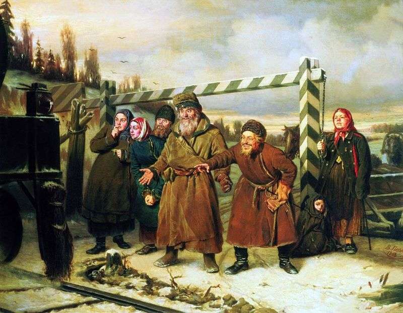 On the railroad by Vasily Perov