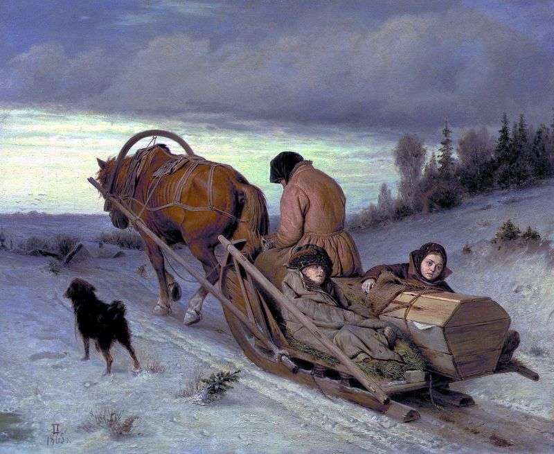 Seeing off the dead man by Vasily Perov