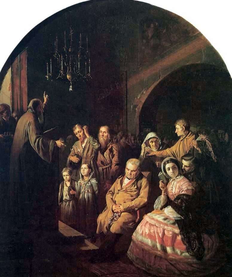 Sermon in the village by Vasily Perov