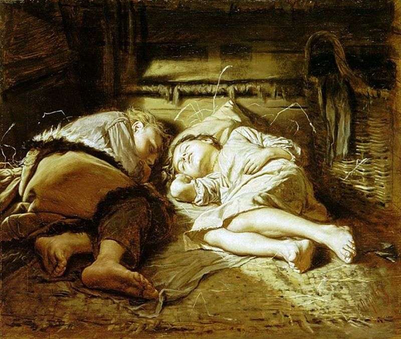 Sleeping children by Vasily Perov