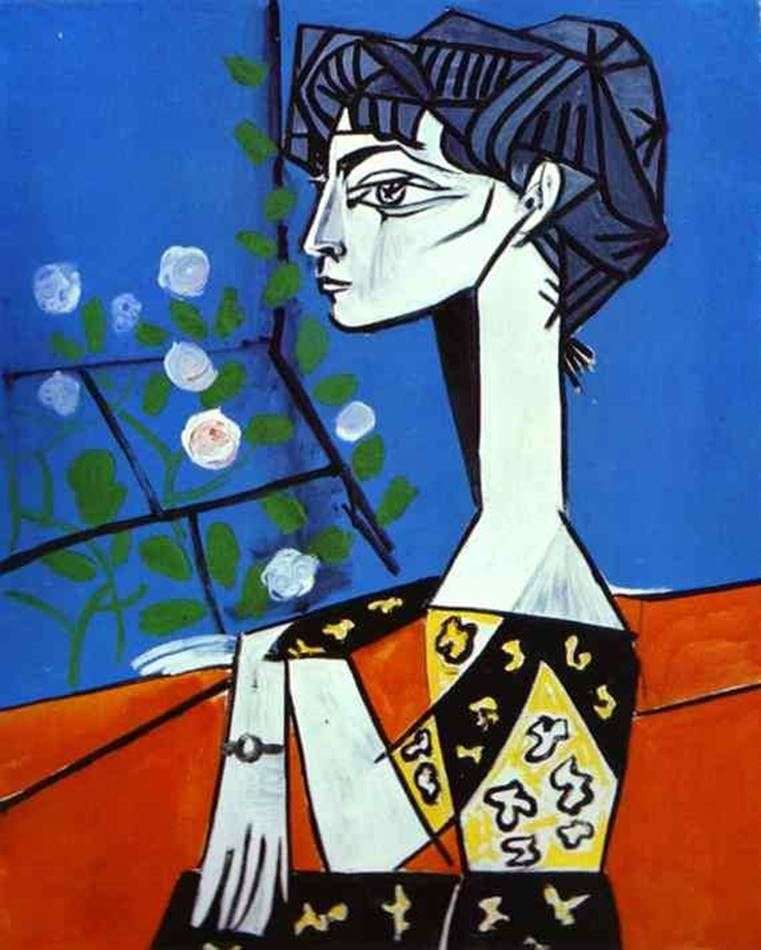 Jacqueline with flowers by Pablo Picasso