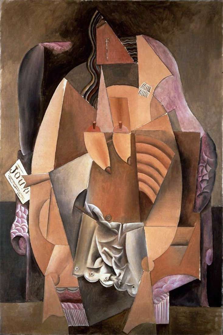 Woman in a shirt sitting in a chair by Pablo Picasso