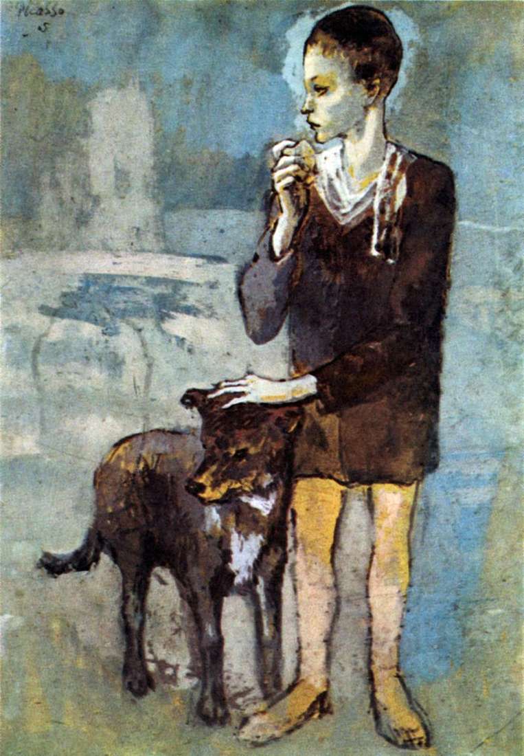 Boy with a dog by Pablo Picasso