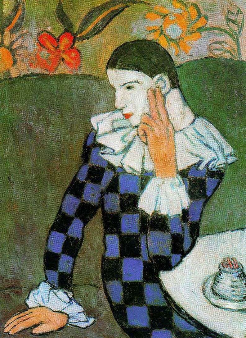 Leggiin Harlequin by Pablo Picasso