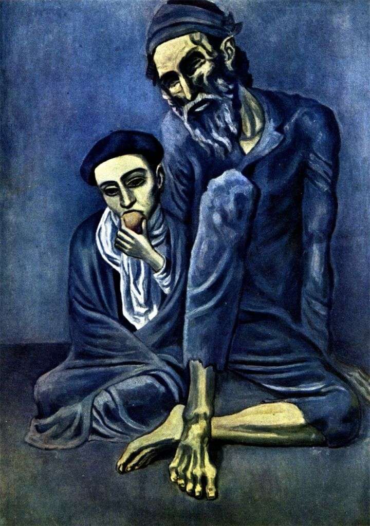 Blind beggar with a boy by Pablo Picasso