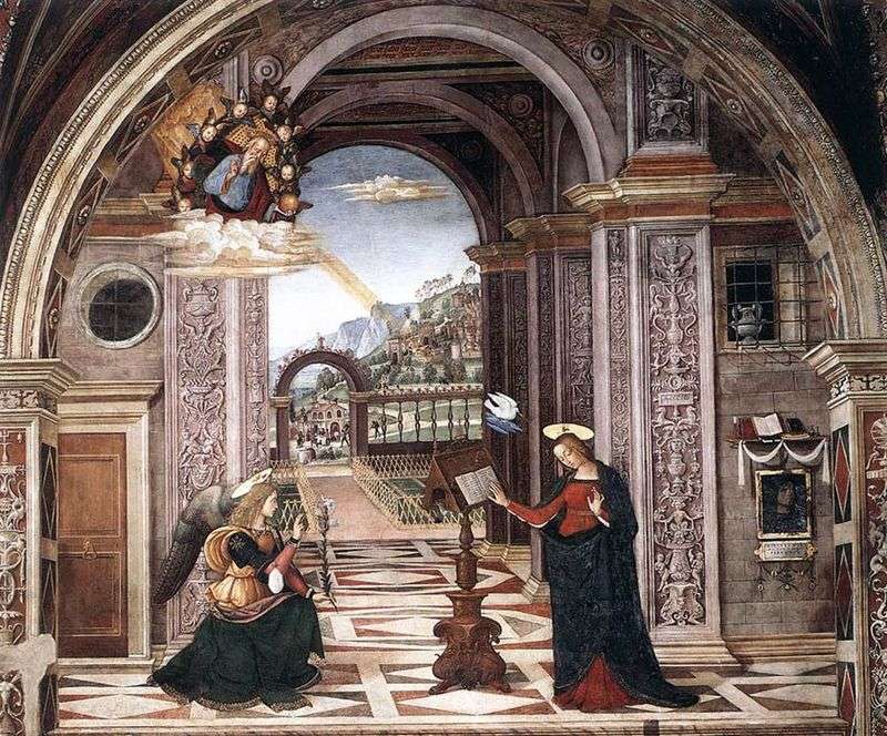 Annunciation. Fresco by Bernardino Pinturicchio