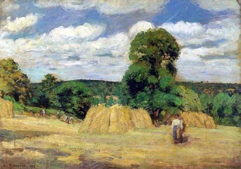 Harvest near Montfuco by Camille Pissarro