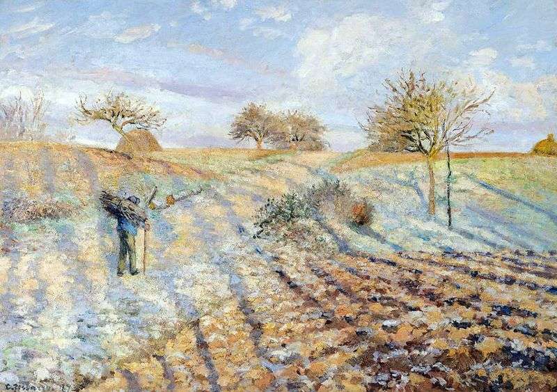 Old road from Anneri to Pontoise. Frosts by Camille Pissarro