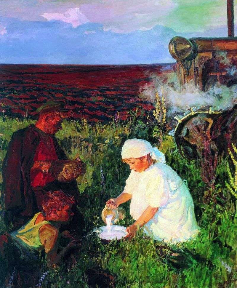 Tractor drivers dinner by Arkady Plastov