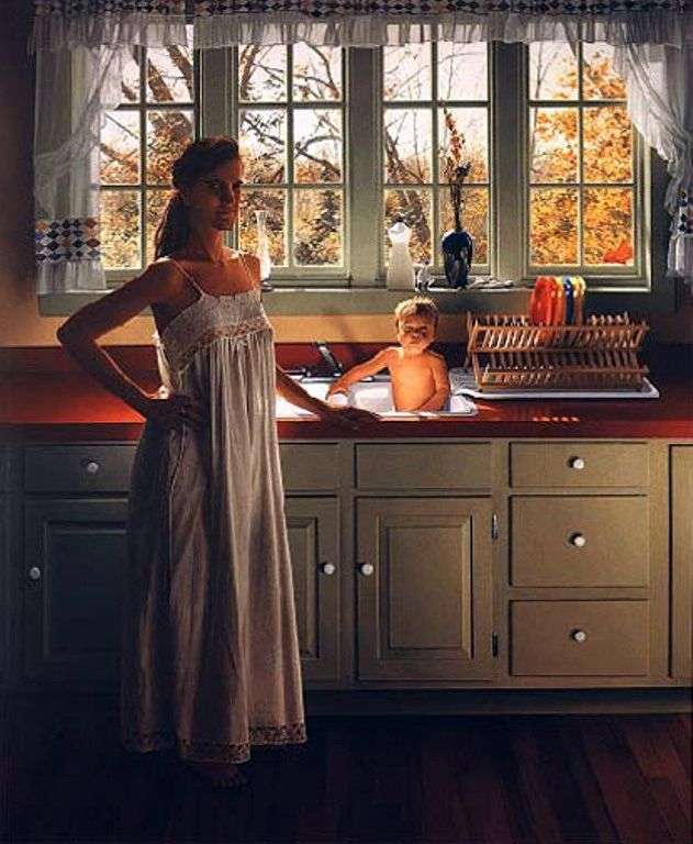 Nanny and Ezra in the Kitchen by Scott Pryor