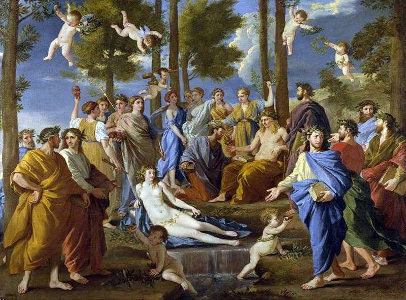 Apollo and the Muses (Parnassus) by Nicolas Poussin