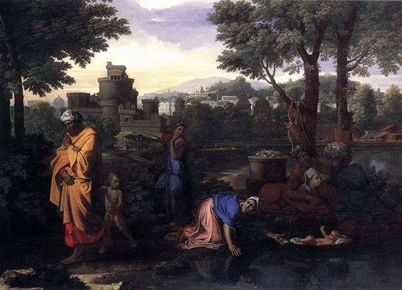 Abandonment of Moses in the Nile by Nicolas Poussin