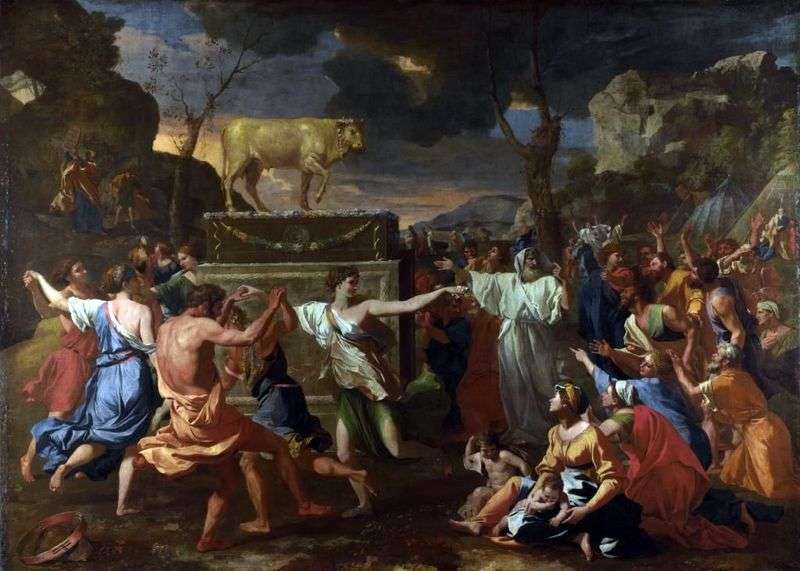 Dance around the golden calf by Nicola Poussin