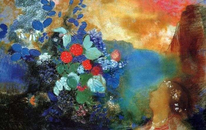 Ophelia among the flowers by Odilon Redon