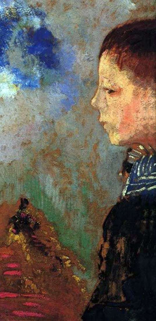 Portrait of Ari with a blue collar by Odilon Redon