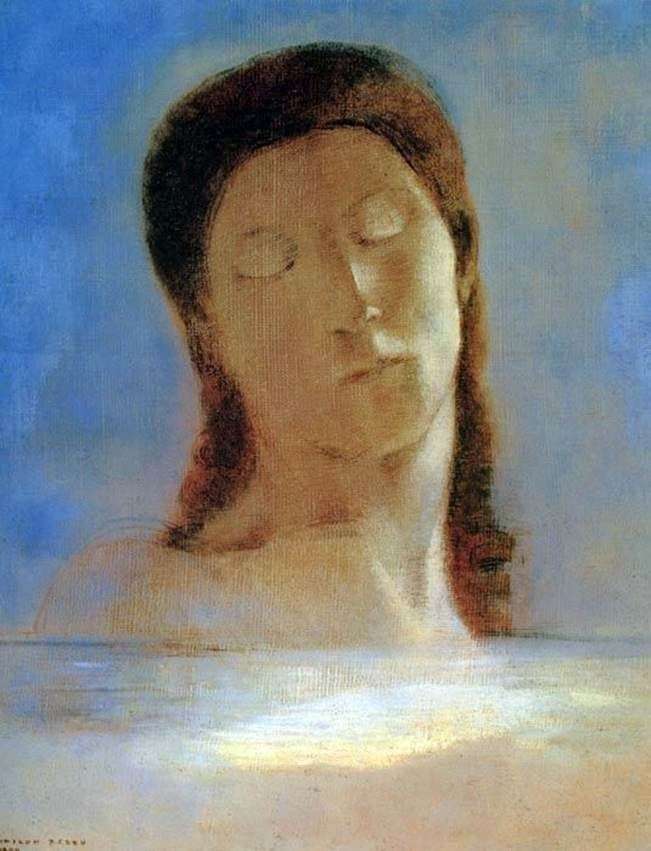 With eyes closed by Odilon Redon