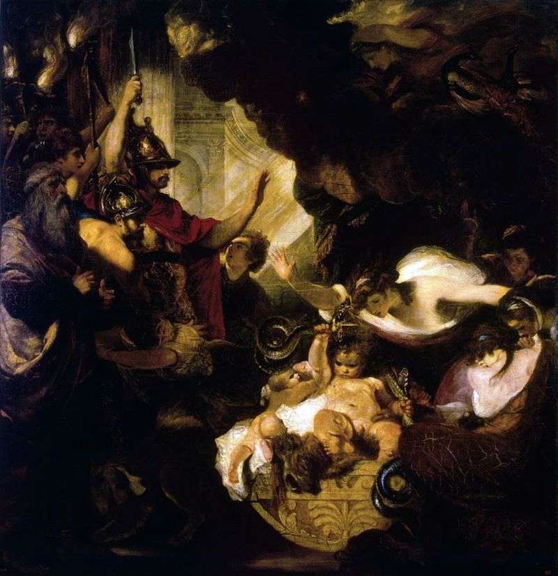 Baby Hercules Strangling Serpents by Joshua Reynolds