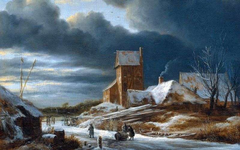 Winter landscape by Jacob van Ruysdal