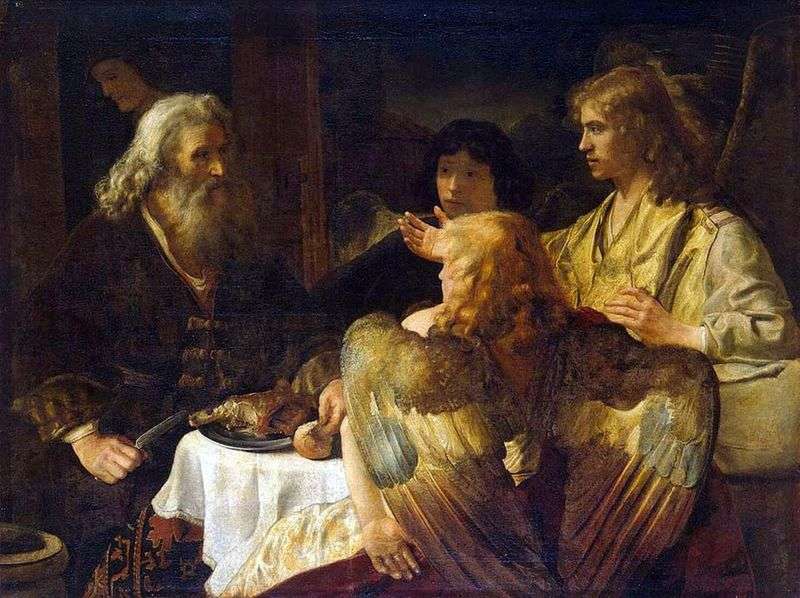 Abraham and the Three Angels by Rembrandt Harmens Van Rhine