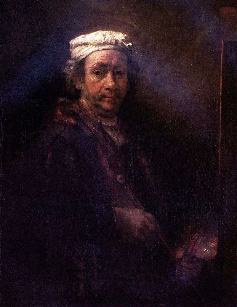 Self Portrait at Easel by Rembrandt Harmens Van Rhine