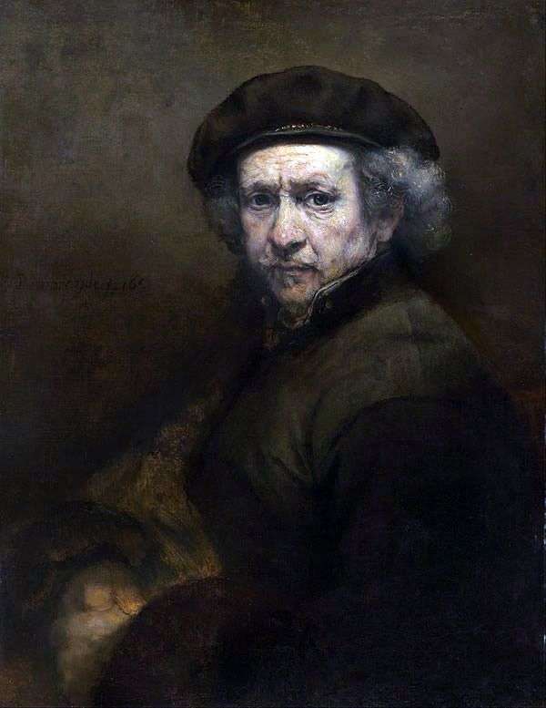 Self portrait by Rembrandt. Mirror Technique by Rembrandt Harmens Van Rhine