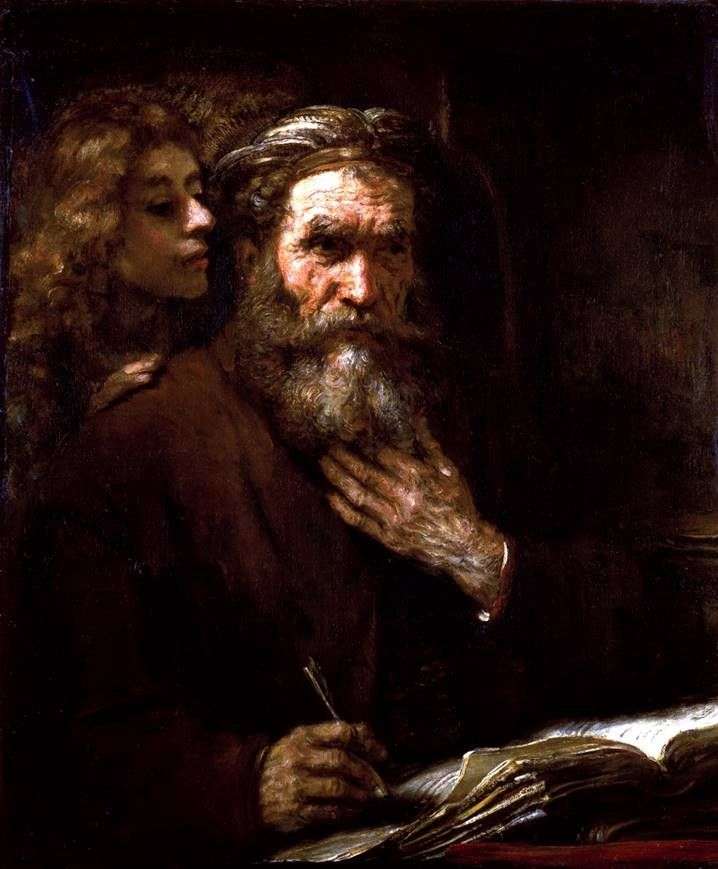 Evangelist Matthew and Angel by Rembrandt Harmens Van Rhine