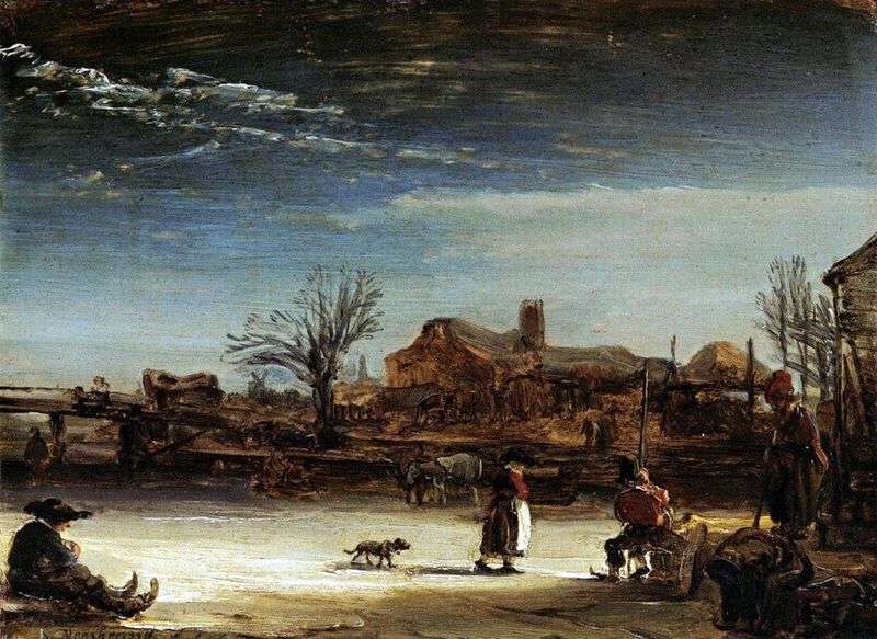 Winter Landscape by Rembrandt Harmens Van Rhine