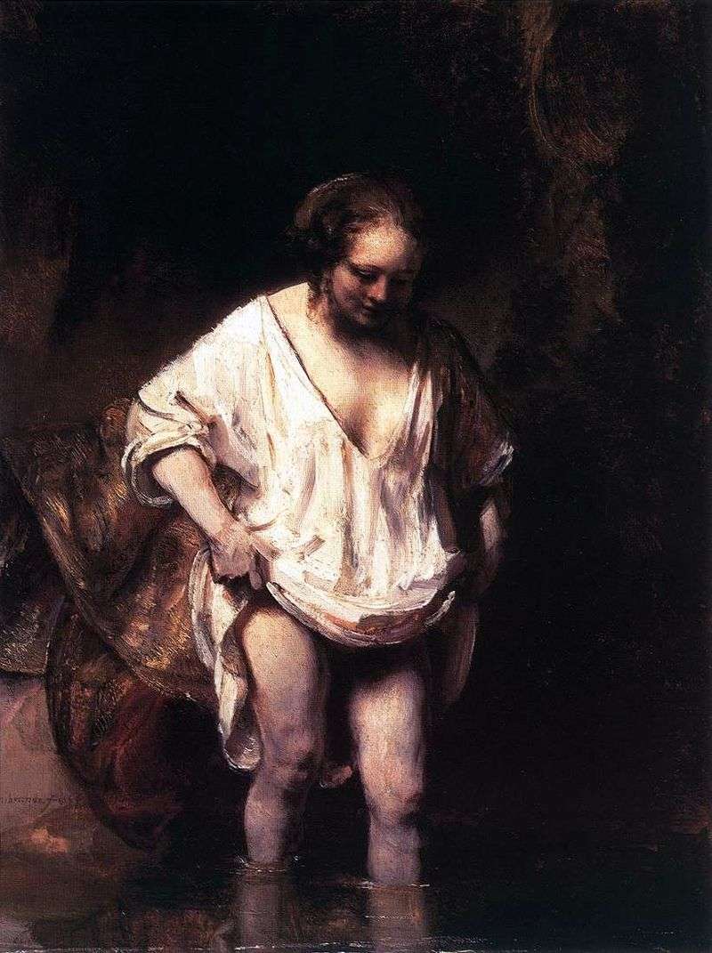 Bathing Woman by Rembrandt Harmens Van Rhine