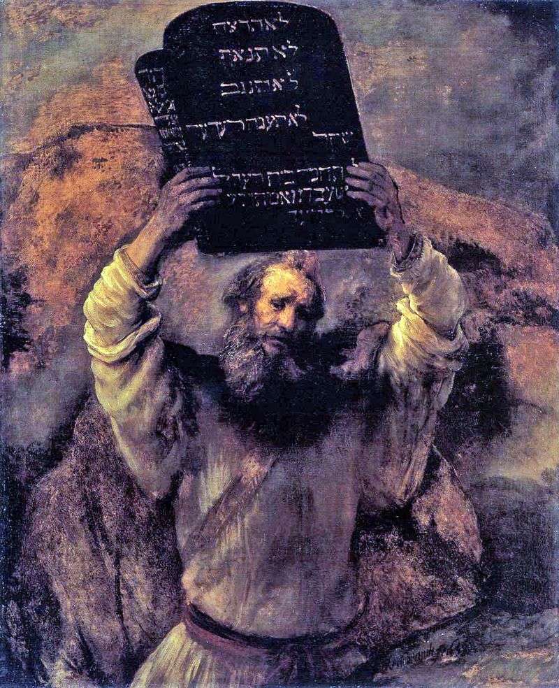 Moses with the Tablets of Laws by Rembrandt Harmens Van Rhine