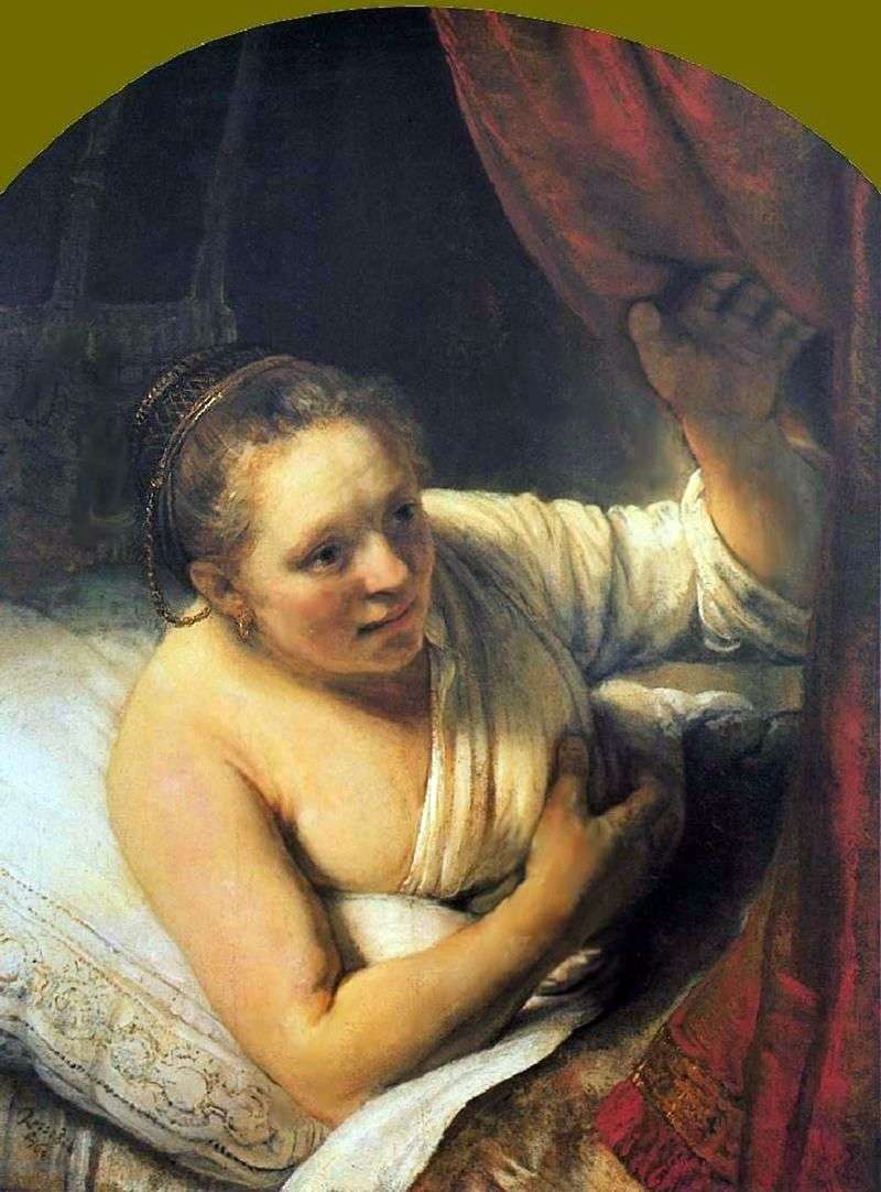 Young Woman in Bed by Rembrandt Harmens Van Rhine