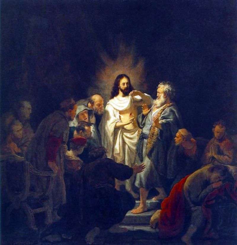 Unbelief of the Apostle Thomas by Rembrandt Harmens Van Rhine