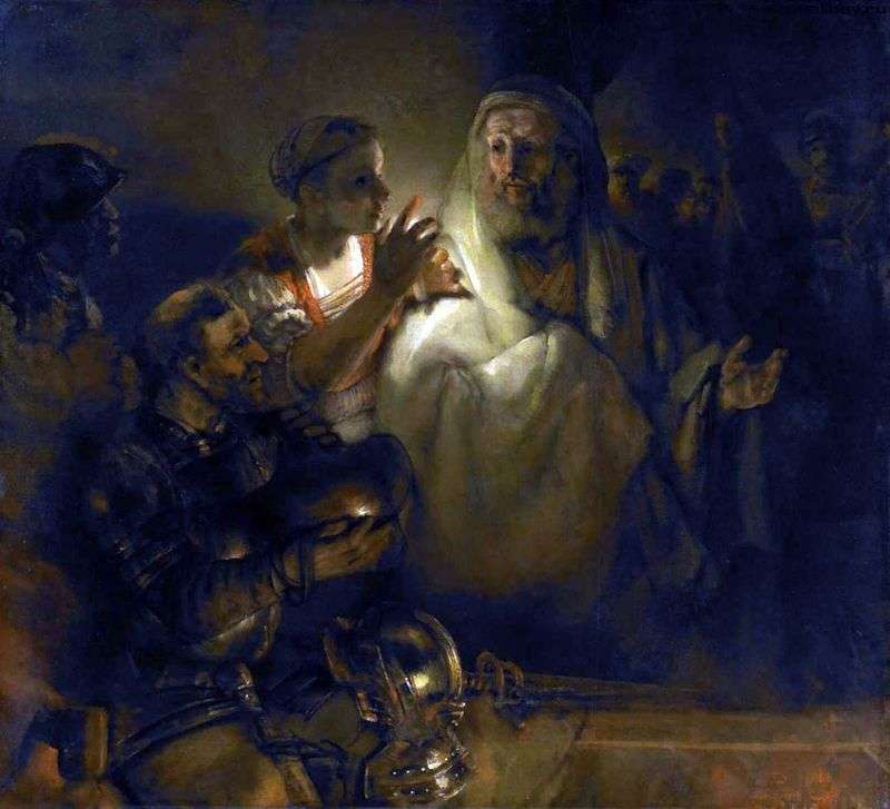 Renunciation of the Apostle Peter by Rembrandt Harmens Van Rhine