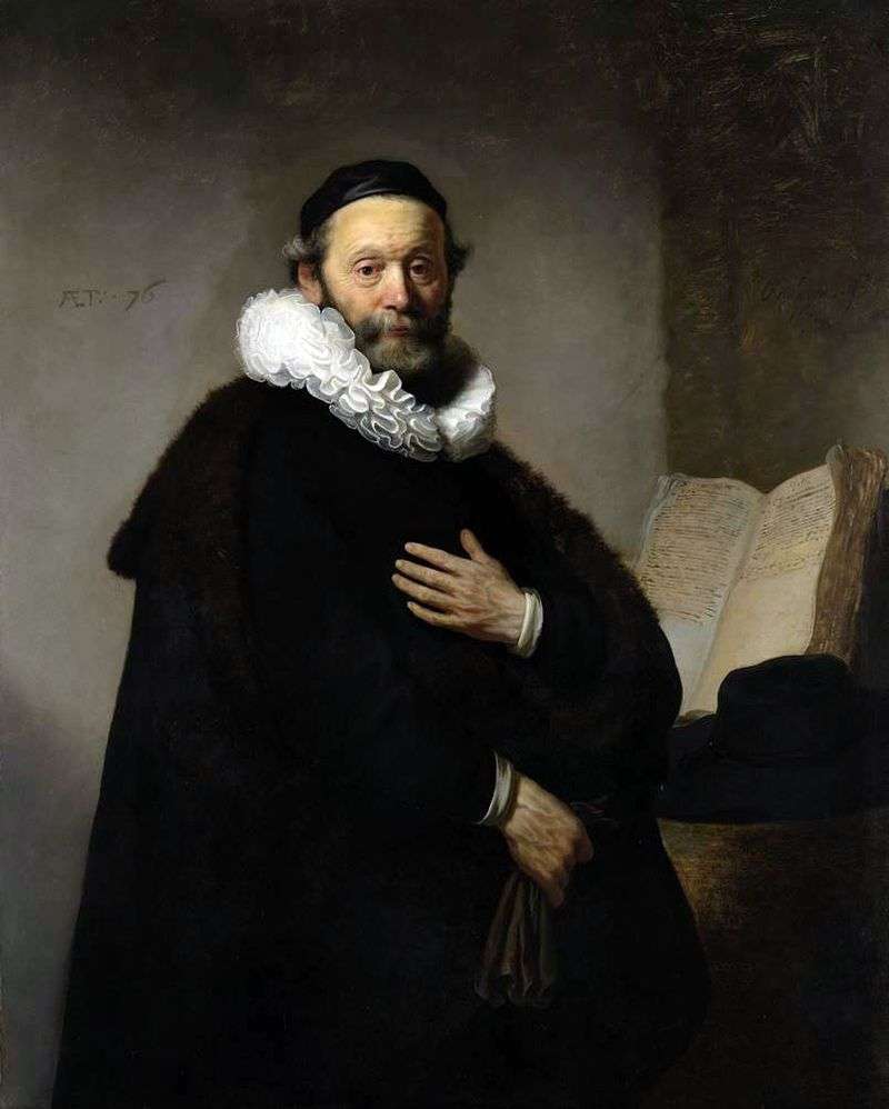 Portrait of Jan Utenbogarta by Rembrandt Harmens Van Rhine