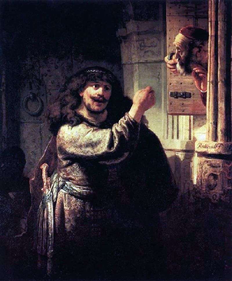 Samson threatens to test by Rembrandt Harmens Van Rhine