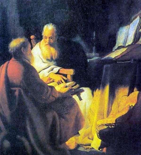 Scholarly Dispute by Rembrandt Harmens Van Rhine