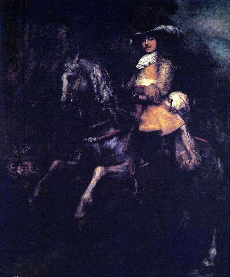 Frederick Riel on horseback by Rembrandt Harmens Van Rhine