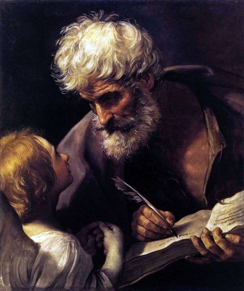Apostle Matthew and Angel by Guido Reni