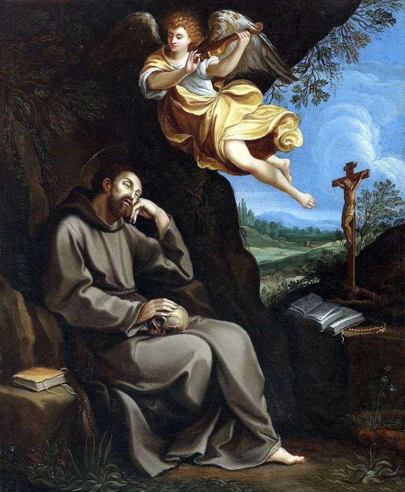 Saint Francis and the Angel by Guido Reni