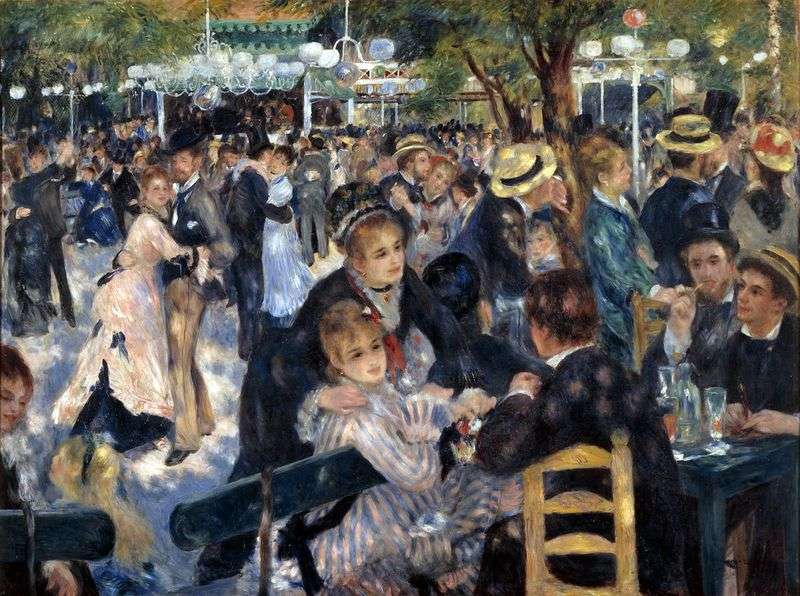 Ball in Moulin de la Galette by Pierre Auguste Renoir